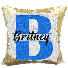 Handmade Personalized Monogram Initial Reversible Sequin Pillow Case