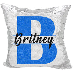 Handmade Personalized Monogram Initial Reversible Sequin Pillow Case