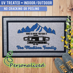 Personalized Camper Mats - Home Is Where You Park It