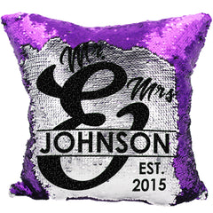 Handmade Personalized Ampersand Name Sequin Pillow Case