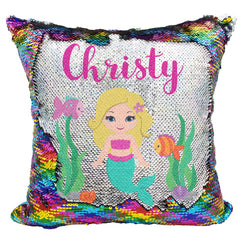 Handmade Personalized Mermaids Underwater Sequin Pillow Case