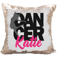 Handmade Personalized Dancer Reversible Sequin Pillow Case