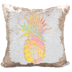 Handmade Personalized Monogram Pineapple Reversible Sequin Pillow Case
