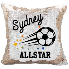 Handmade Personalized Soccer Allstar Reversible Sequin Pillow Case