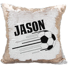 Handmade Personalized Soccer Reversible Sequin Pillow Case