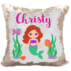 Handmade Personalized Mermaids Underwater Sequin Pillow Case