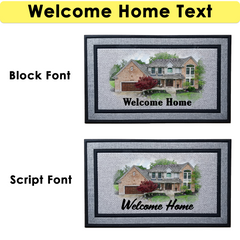 Personalized Watercolor House Photo Indoor/Outdoor Door Mat