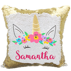 Handmade Personalized Unicorn Sequin Pillow Case