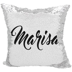 Handmade Personalized Script Name Sequin Pillow Case