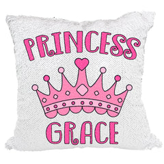 Handmade Personalized Princess Crown Sequin Pillow Case