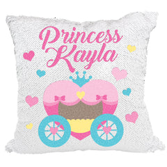 Handmade Personalized Princess Carriage Sequin Pillow Case