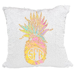 Handmade Personalized Monogram Pineapple Reversible Sequin Pillow Case