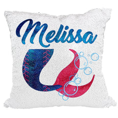 Handmade Personalized Mermaid Tail Reversible Sequin Pillow Case