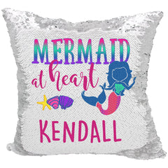 Handmade Personalized Mermaid At Heart Reversible Sequin Pillow Case