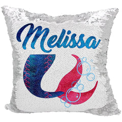 Handmade Personalized Mermaid Tail Reversible Sequin Pillow Case