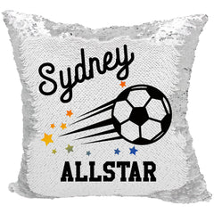 Handmade Personalized Soccer Allstar Reversible Sequin Pillow Case