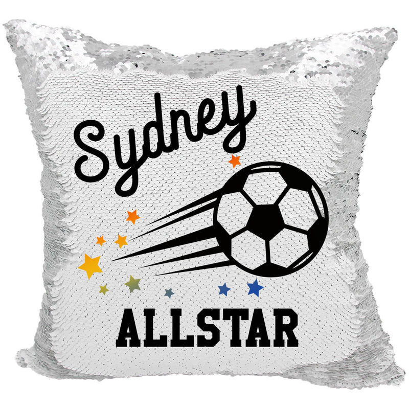 Handmade Personalized Soccer Allstar Reversible Sequin Pillow Case