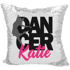 Handmade Personalized Dancer Reversible Sequin Pillow Case