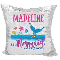 Handmade Personalized Be A Mermaid Reversible Sequin Pillow Case