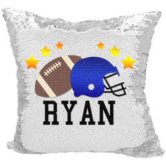 Handmade Personalized Football Allstar Reversible Sequin Pillow Case