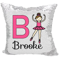 Handmade Personalized Ballet Dancer Reversible Sequin Pillow Case