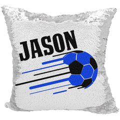 Handmade Personalized Soccer Reversible Sequin Pillow Case