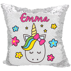 Handmade Personalized Cute Unicorn Sequin Pillow Case