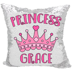 Handmade Personalized Princess Crown Sequin Pillow Case