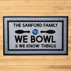 Personalized Bowlers Know Everything Indoor/Outdoor Welcome Mat