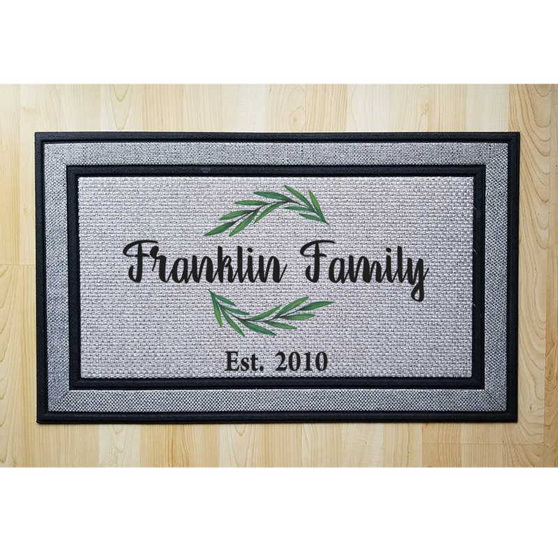 Personalized Wreath Indoor/Outdoor Door Mat